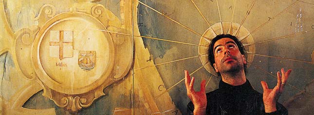 image of John and mural